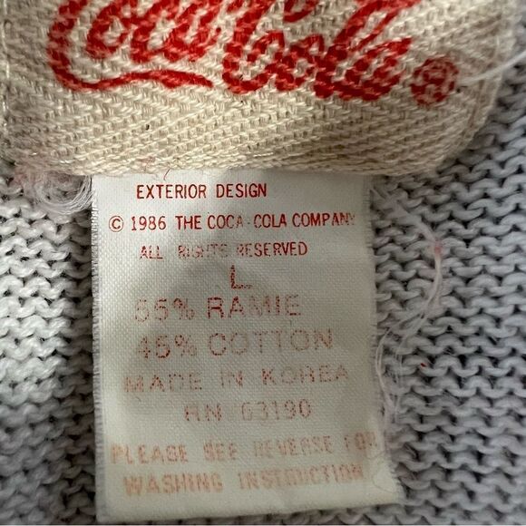 Vintage 1986 Coca‎ Cola Color Block Men's Sweater -- L - Picture 8 of 9